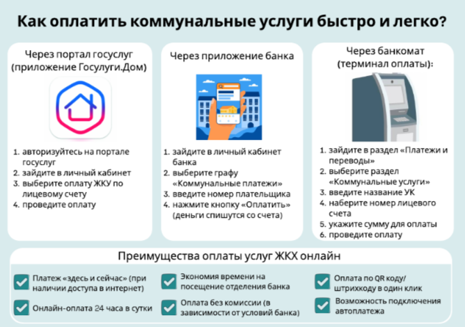 Как оплатить коммунальные платежи через Интернет:.